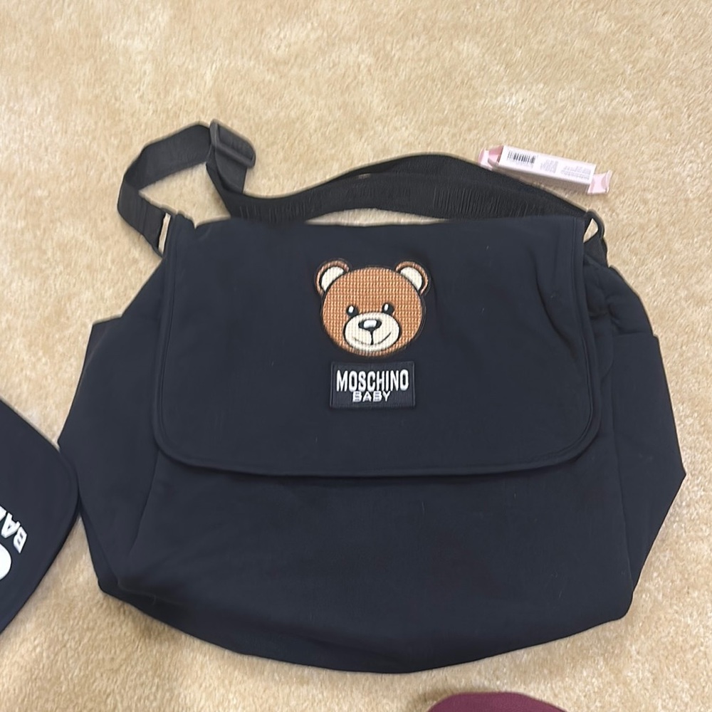 Moschino Baby Black Bag with Bear Patch